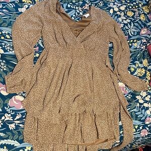 Brown Long Sleeve Dress